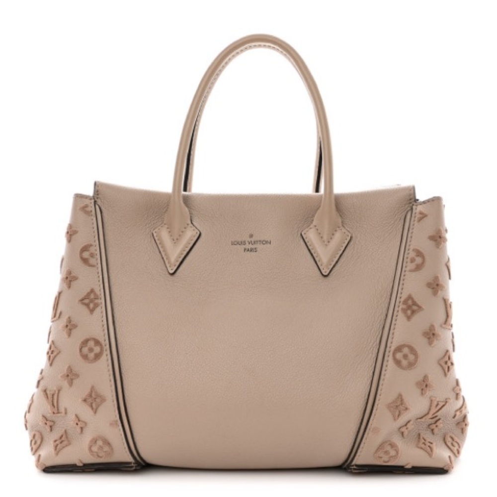 W Tote Veau Cachemire Calfskin PM Galet Beige